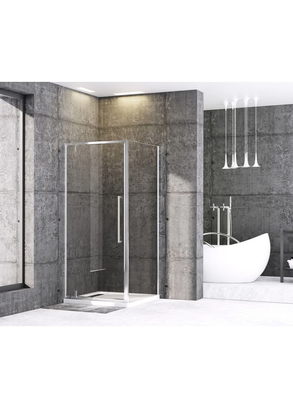 Душевая кабина без поддона Premium BEVEL SC01-90x90x195-TR Chrome прозрачное стекло 6мм (MI6863) Mixxus (321183877)