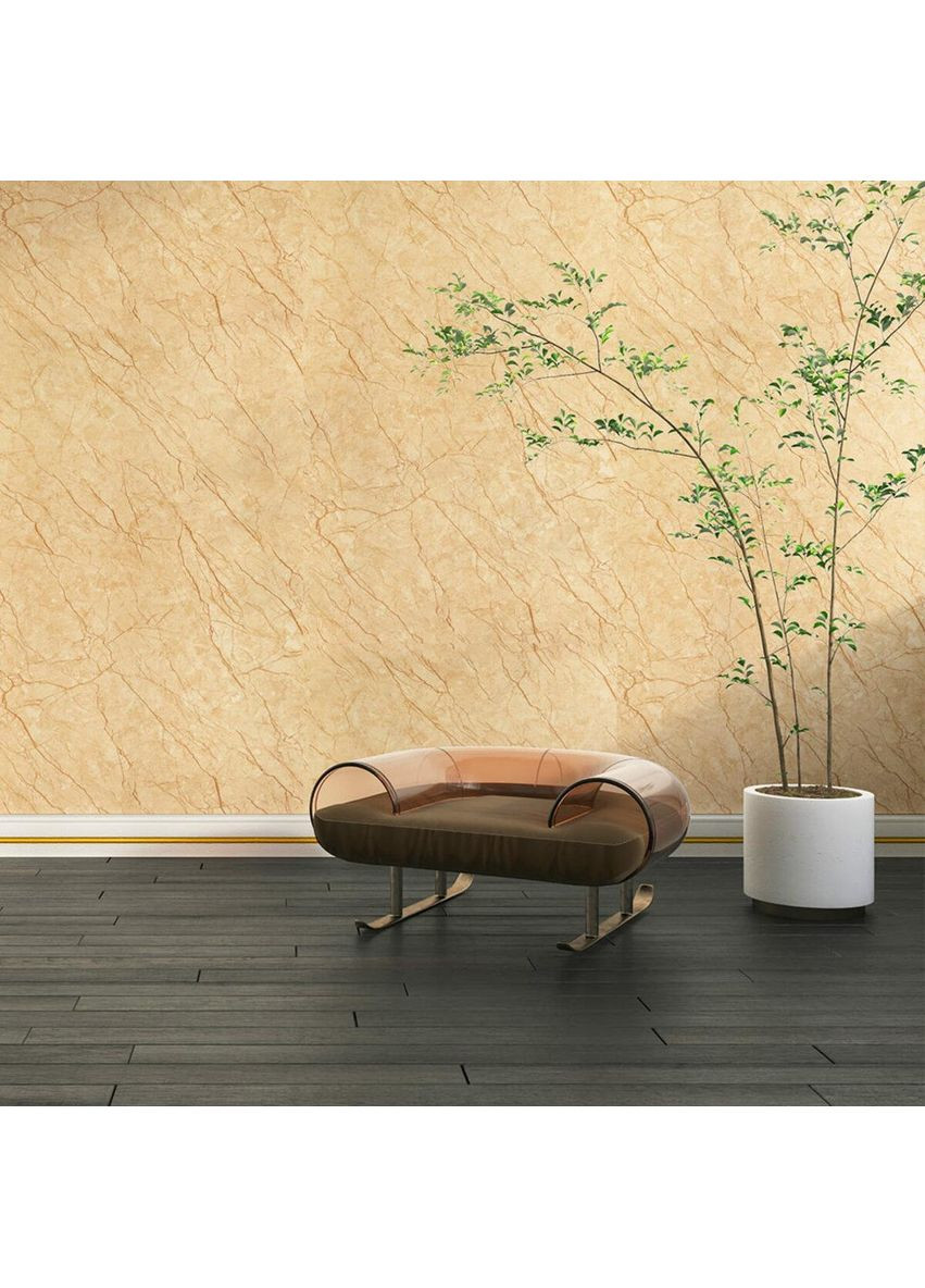 Плінтус РР самоклеючий 2300х70х4мм Білий з золотою смужкою (D) SW-00001832 Sticker Wall (371798097)