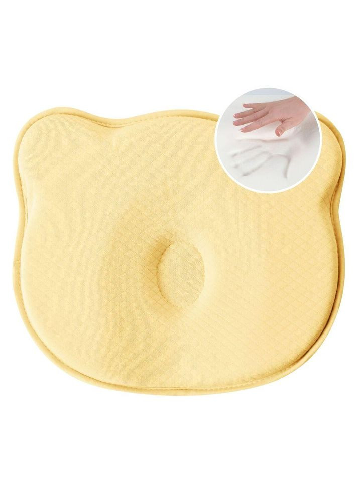 Подушка ортопедична дитяча BabyComfort 27×22×3 см з ефектом пам'яті, у формі ведмедика жовта PAPAELLA (342128815)
