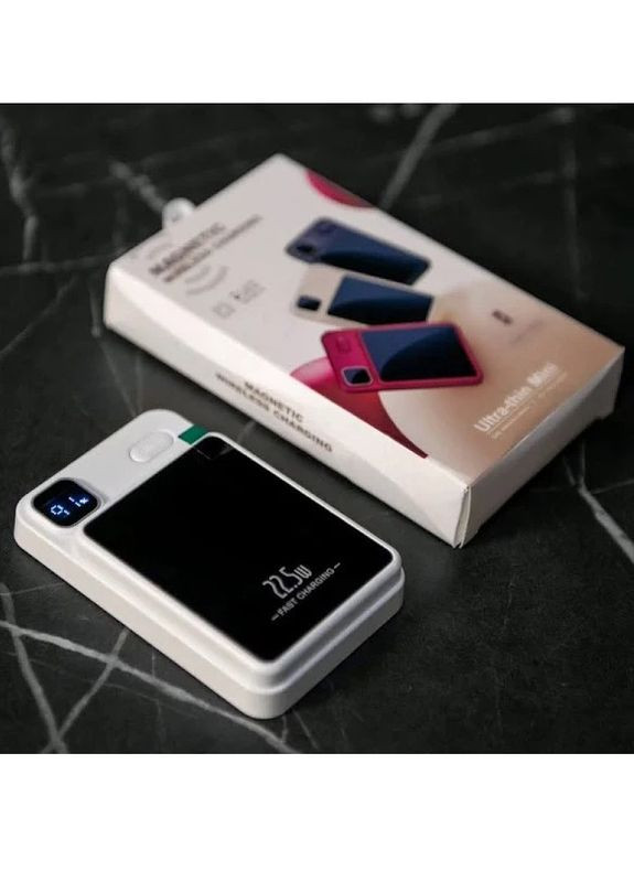 Павербанк магнітний портативний з бездротовою магнітною зарядкою 10000 мАг для iPhone, Power Bank No Brand (288139016)