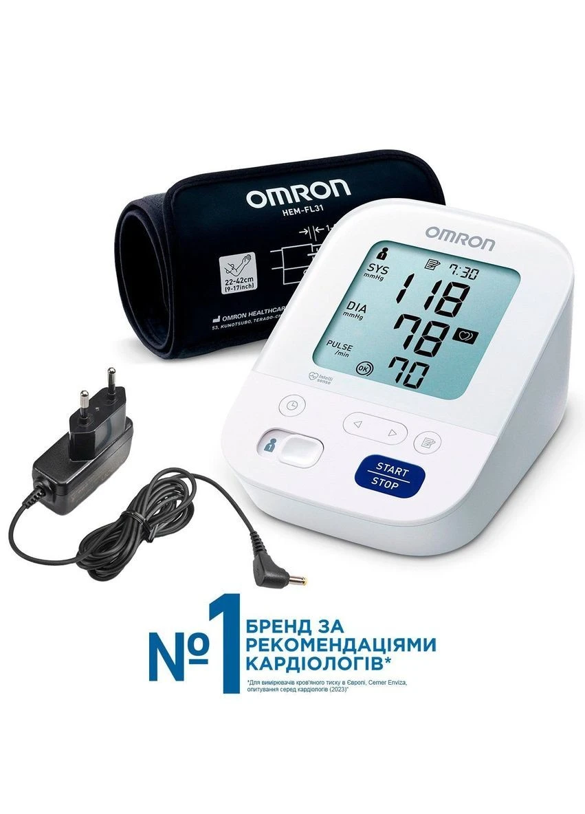 Тонометр автоматичний з адаптером M3 Comfort (HEM-7155-E) Omron (387634437)