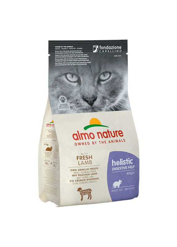 Сухой корм, улучшающий пищеварение, с ягнёнком для кошек Holistic Cat Fresh Lamb - 400 г Almo Nature (337822396)