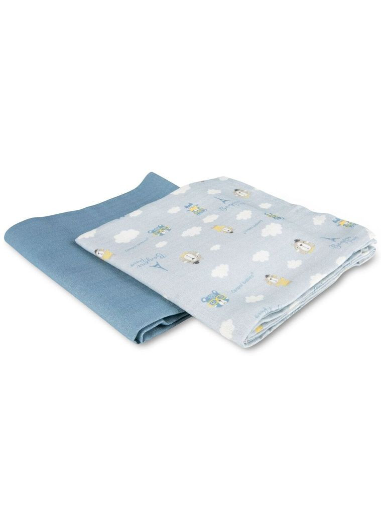 Пелюшка муслінова Bonjour Paris, 2 шт., блакитний () Canpol Babies 26/901_blu (336330055)