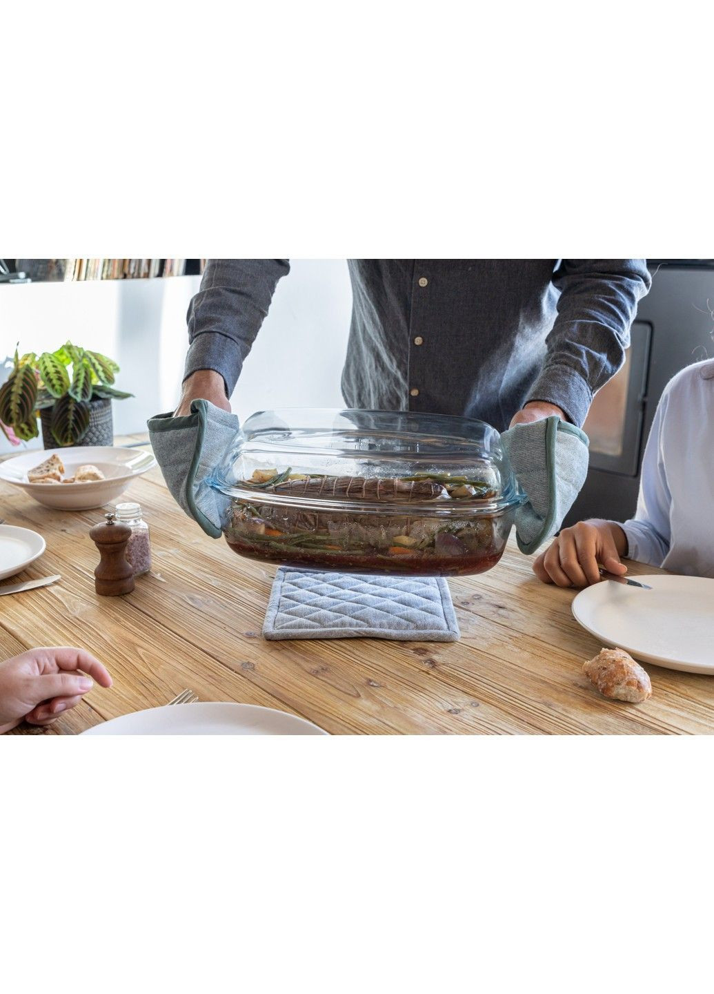 Кастрюля с/к кастрюля прямоугольная. 4.4л + 2.3л (466A000/8443) Pyrex (365277224)