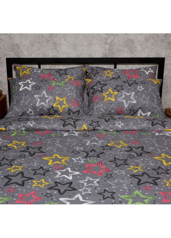 Комплект постільної білизни Бязь Gold Люкс King Size 220x240 наволочки 2х70х70 (MS-820008997) Moon&Star Cosmic Party (356116530)