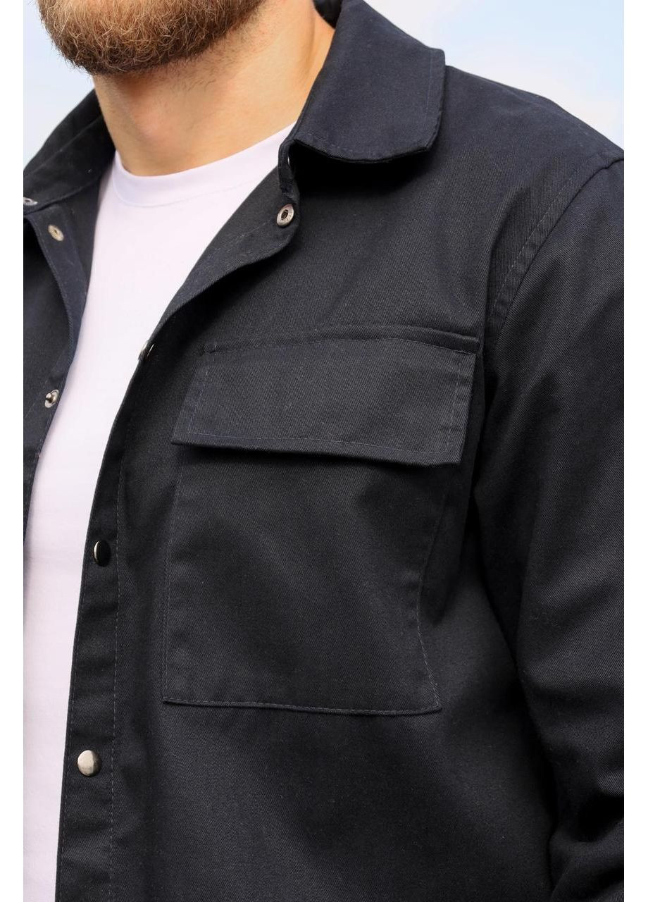 Темно-синяя повседневный, кэжуал рубашка однотонная Intruder