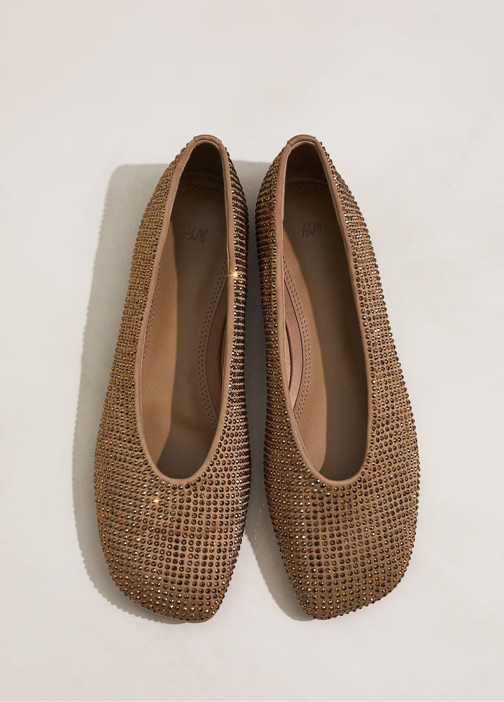 Жіночі балетки H&M | хакі однотонні текстиль (337466532)