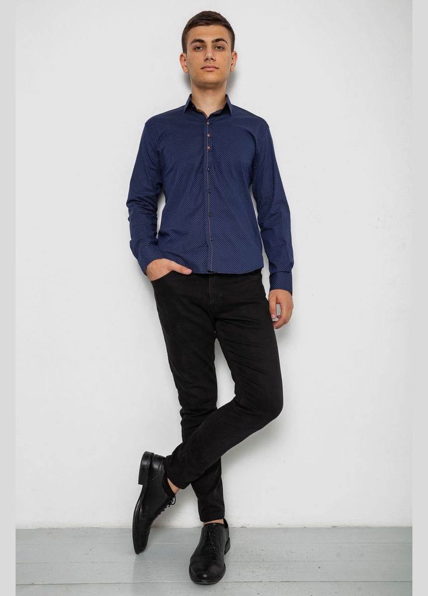 Сорочка чоловіча з принтом, колір темно-синій, Ager (345064616)
