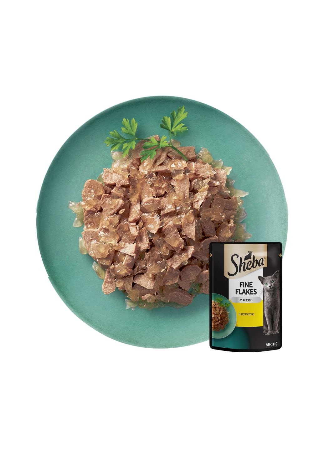 Вологий корм для котів з куркою в желе, 85г Sheba . (303701220)