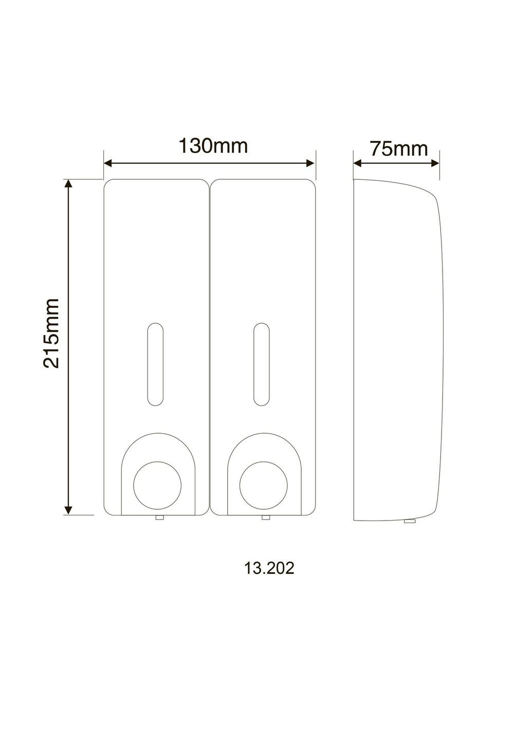 Дозатор рідкого мила 13.202 ABS White пластик, подвійний 2* 350мл HOTEC (336383577)