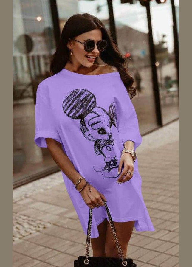 Лавандова повсякденний жіноча сукня-туніка Гермес мультикам