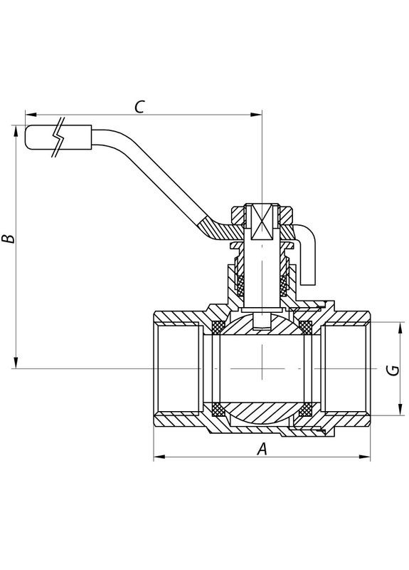 Кран кульовий 1 1/2" ГГР газ (KR.214.G) (KR0136) KOER (315509003)