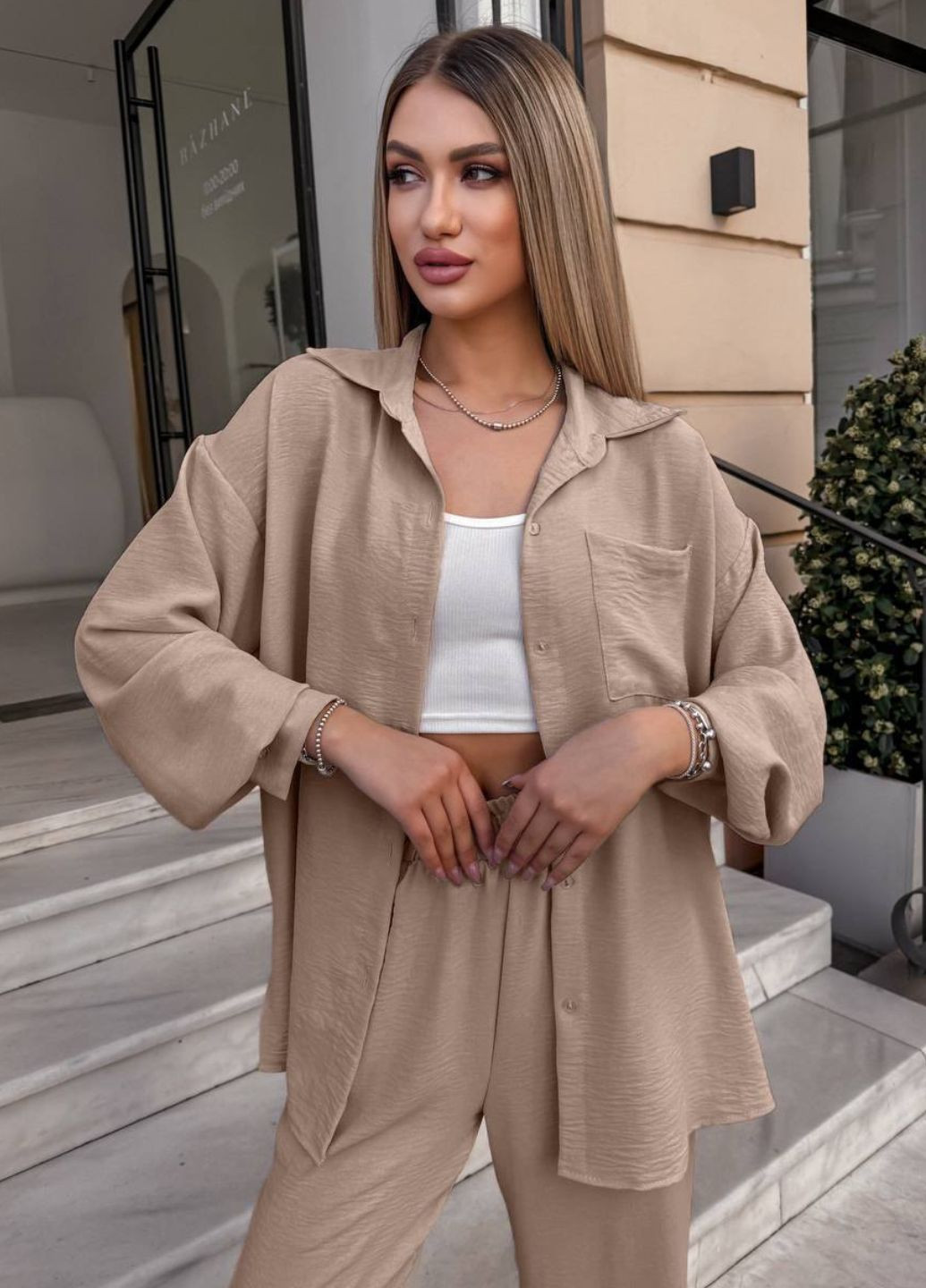 Базовий повсякденний вільний костюм двійка: сорочка + штани Україна (328392191)