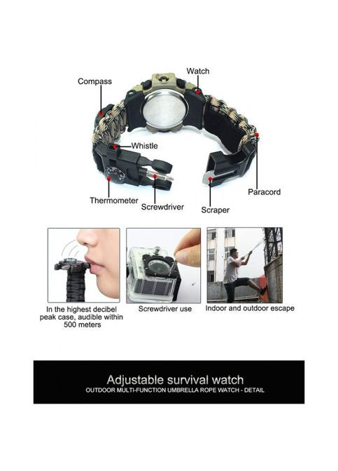 Наручний чоловічий годинник тактичний Military водонепроникний з компасом Мілітарі Besta (301536601)