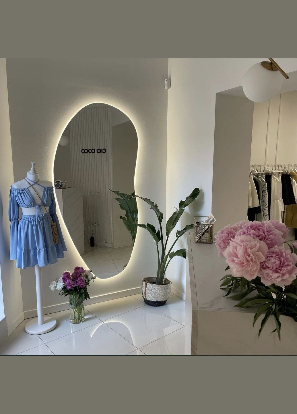 Зеркало фигурное с подсветкой 1400×700 мм Glass (282959433)