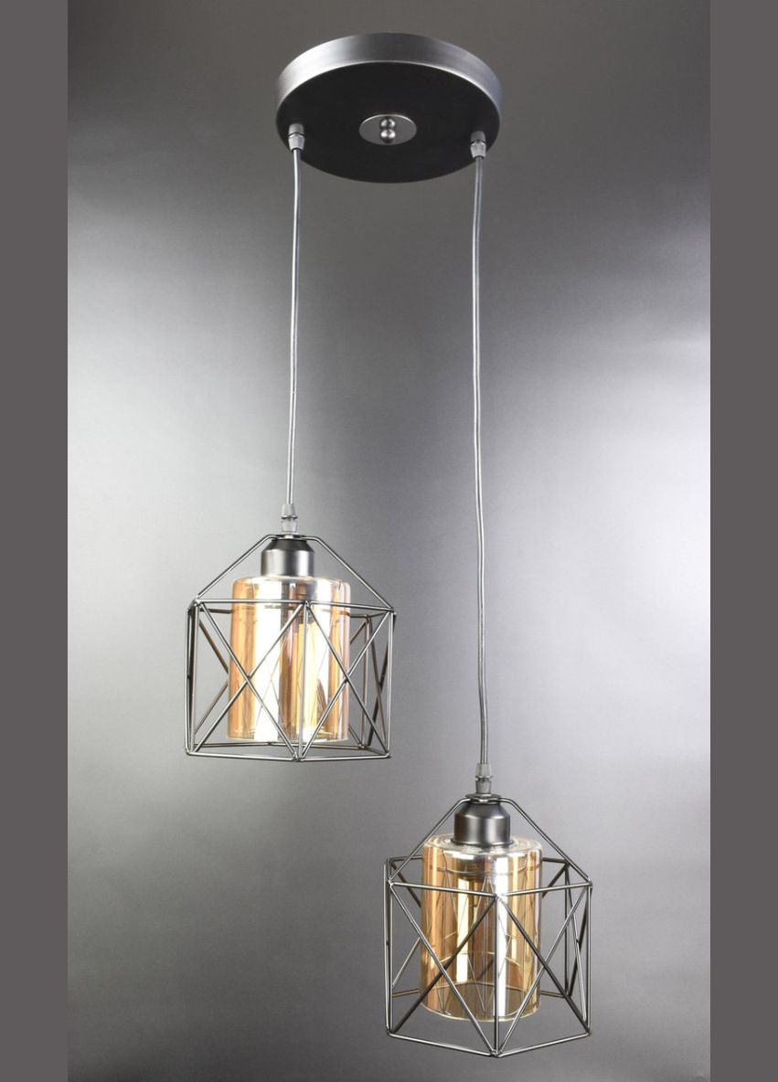 Люстра підвісна LOFT на 2 лампочки 25975 Чорний 30-95х36х36 см. Sunnysky (364500515)