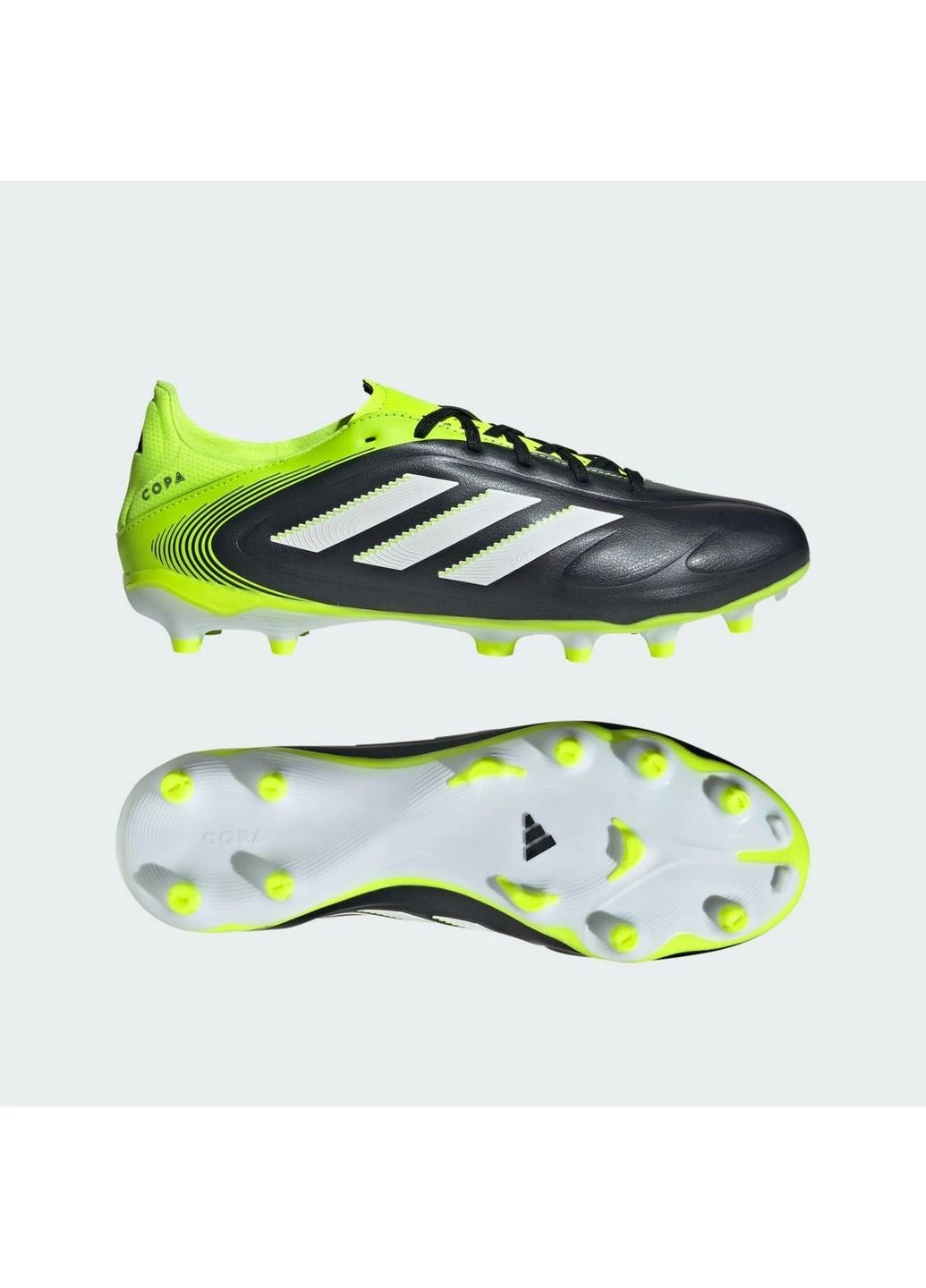 Цветные бутсы copa pure 3 league firm/multi-ground black/green jh6298 adidas