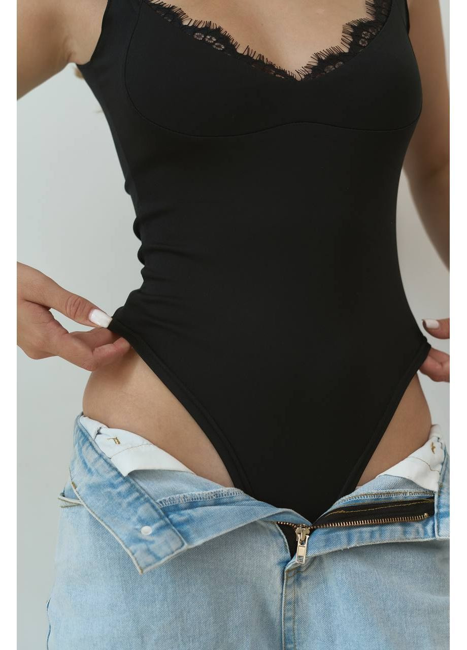 Боди с кружевом и изящным вырезом. No Brand (372418700)