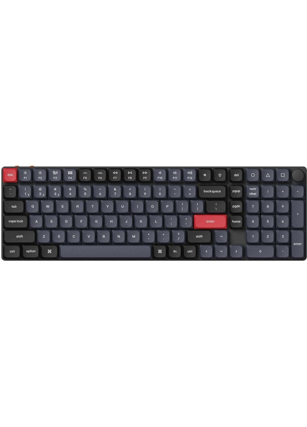 Клавіатура механічна K17 PRO 100Key, Gateron MX 2.0 Brown, WL/BT/USB-A, QMK, Hot-swap, RGB, білий в центрі Keychron (367854303)