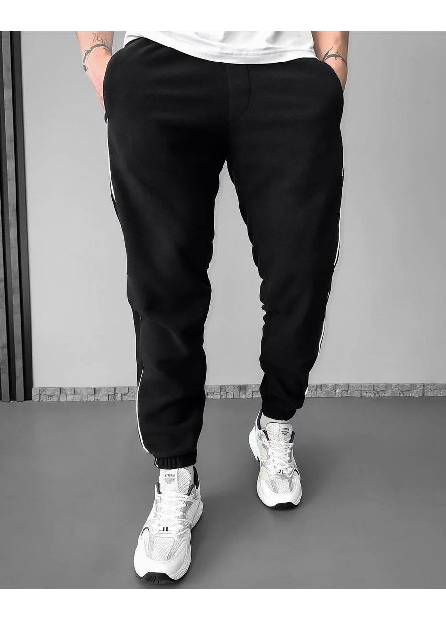 Черные спортивные, повседневный, кэжуал демисезонные джоггеры брюки FINO Mode