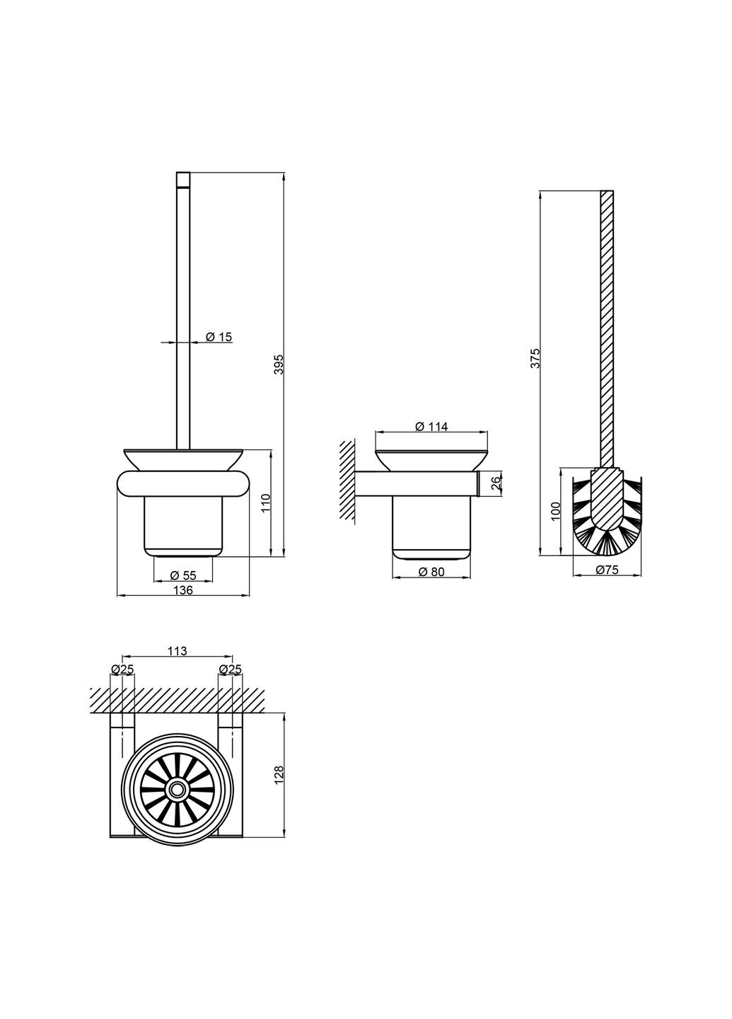 Йоржик для унітазу Stetka 3102103B Qtap (322127450)