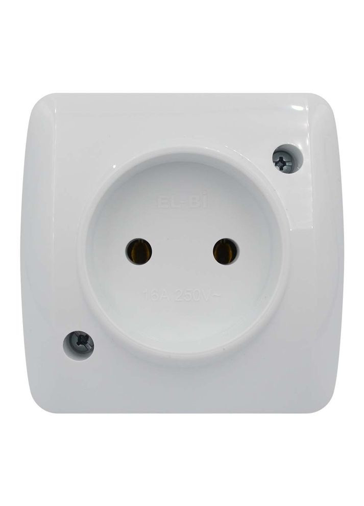 Розетка одинарна без заземлення ALSU накладна біла 504-010200-215 EL-BI (334847165)