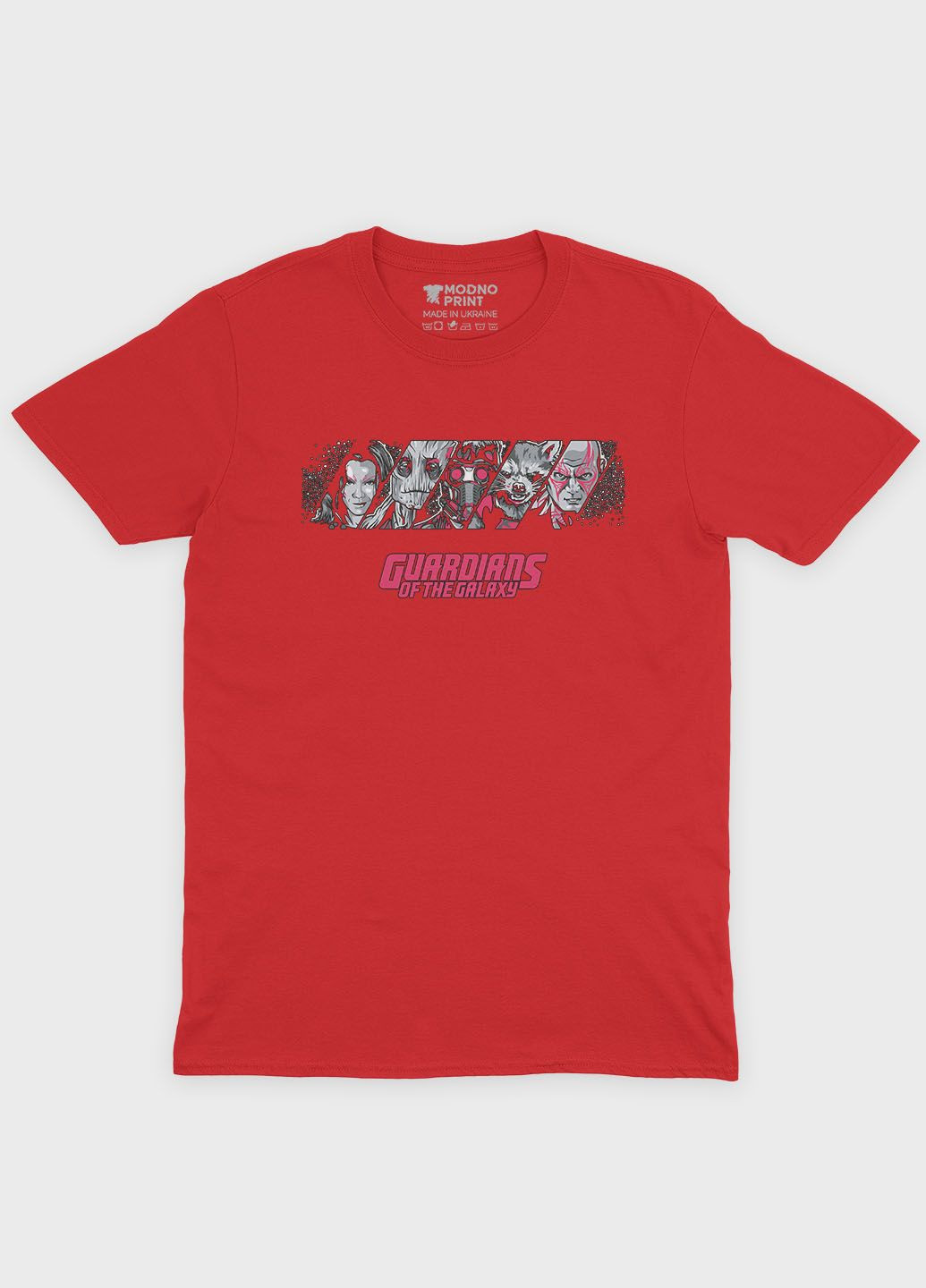 Красная демисезонная футболка для мальчика с принтом супергероев - стражи галактики (ts001-1-sre-006-017-013-b) Modno