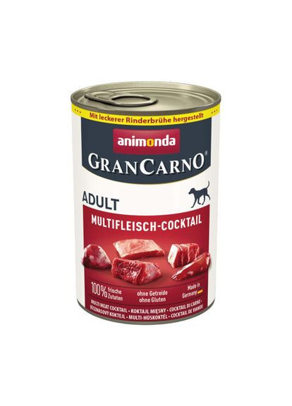 Вологий корм GranCarno для дорослих собак, мультим'ясний коктейль, 400 г Animonda (322874622)