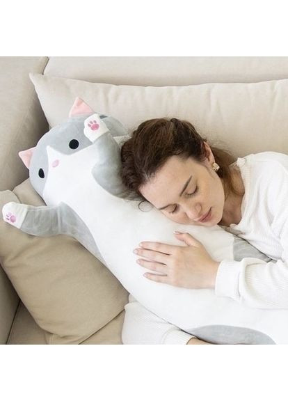 Гігантська м'яка плюшева іграшка Довгий Кіт Батон котейка-подушка 110 см China (361075016)