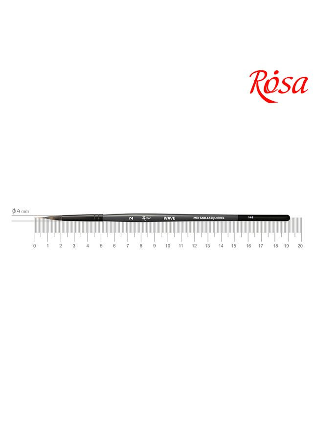 Кисть микс белка/соболь круглый лайнер WAVE 148 № 2 короткая ручка [CD] Rosa (362581771)