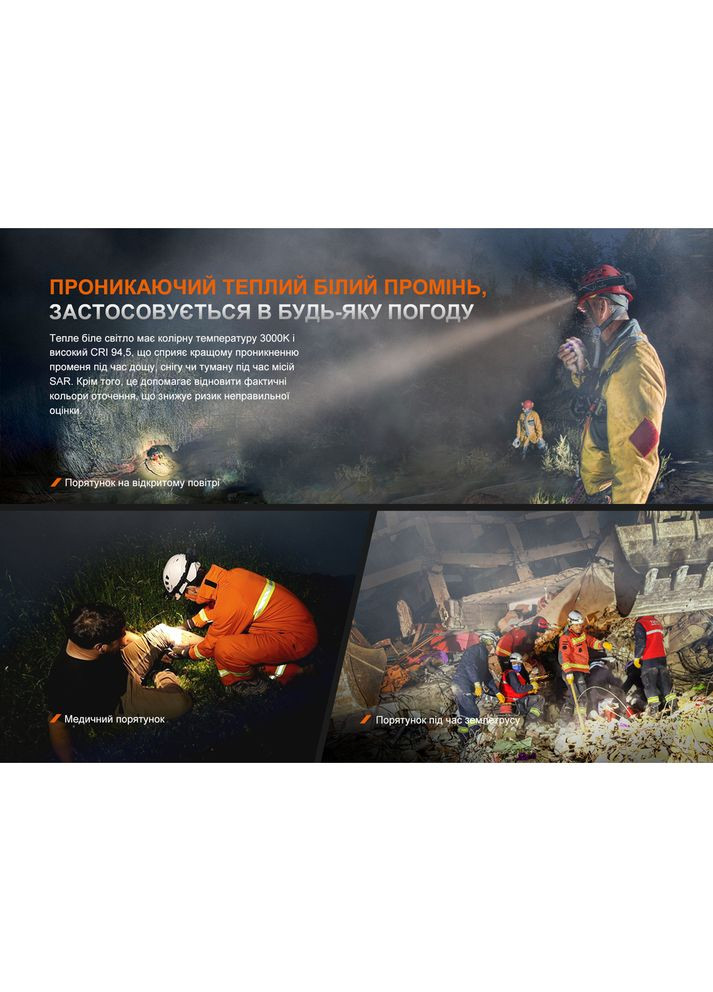 Ліхтар налобний HP35R SAR з вогнетривкою пов'язкою Fenix (353505262)