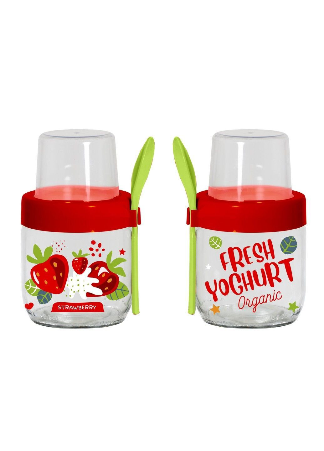Банка Fruit-Yoghurt с ложкой и контейнером 0.425 л (131615-000) Herevin (365275769)