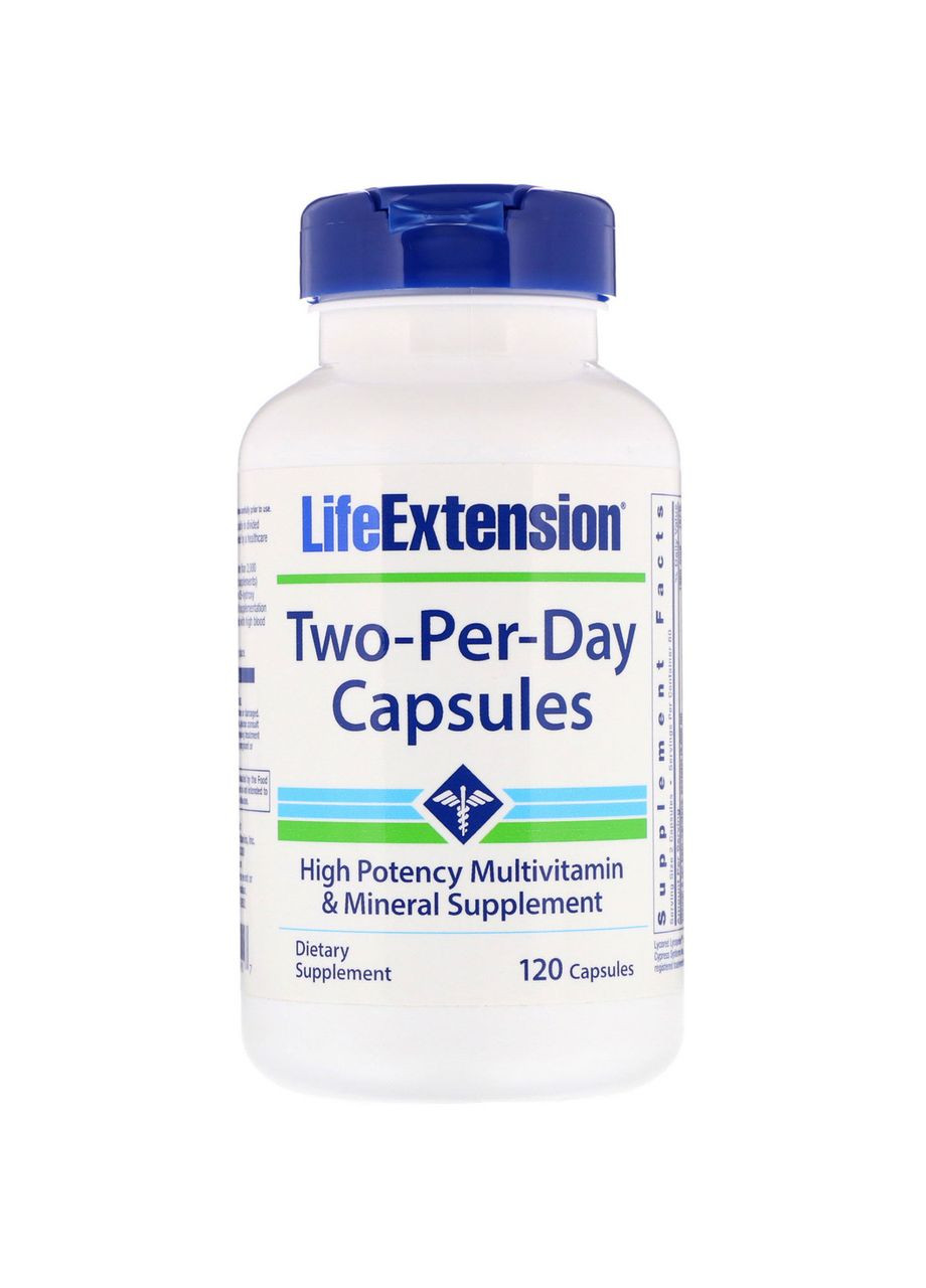 Мультивітаміни для прийому двічі на день,, 120 капсул Life Extension (364311649)