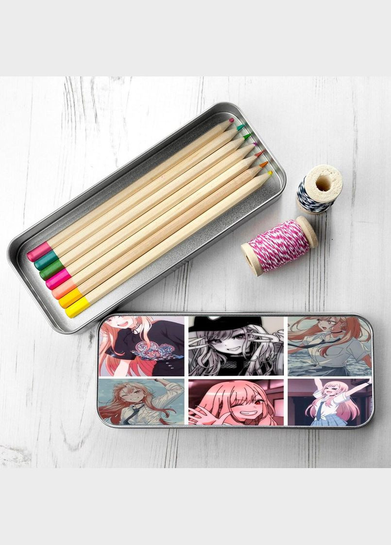 Органайзер для канцелярских принадлежностей металлический, кейс для мелочей Аниме Эта фарфоровая куколка #004 7*18 см Silver No Brand (309156916)