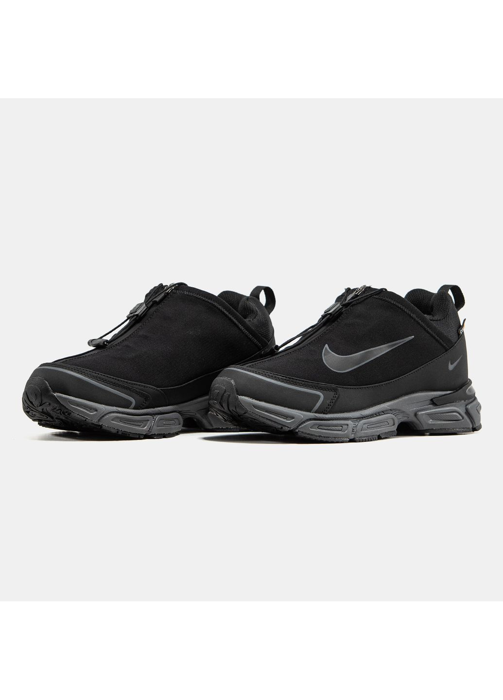 Чорні Осінні кросівки чоловічі nike zoom pulse cordura black grey winter fur | найк зум пульс кордура чорні No Brand