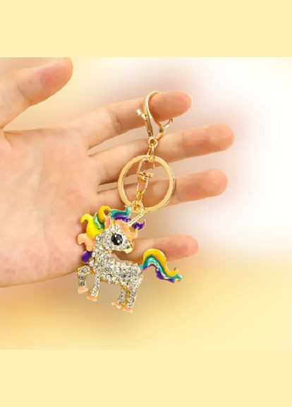 Оригінальний Креативний Модний Шикарний брелок підвіска у формі райдужний Єдиноріг з кристалами стразами No Brand (297941359)