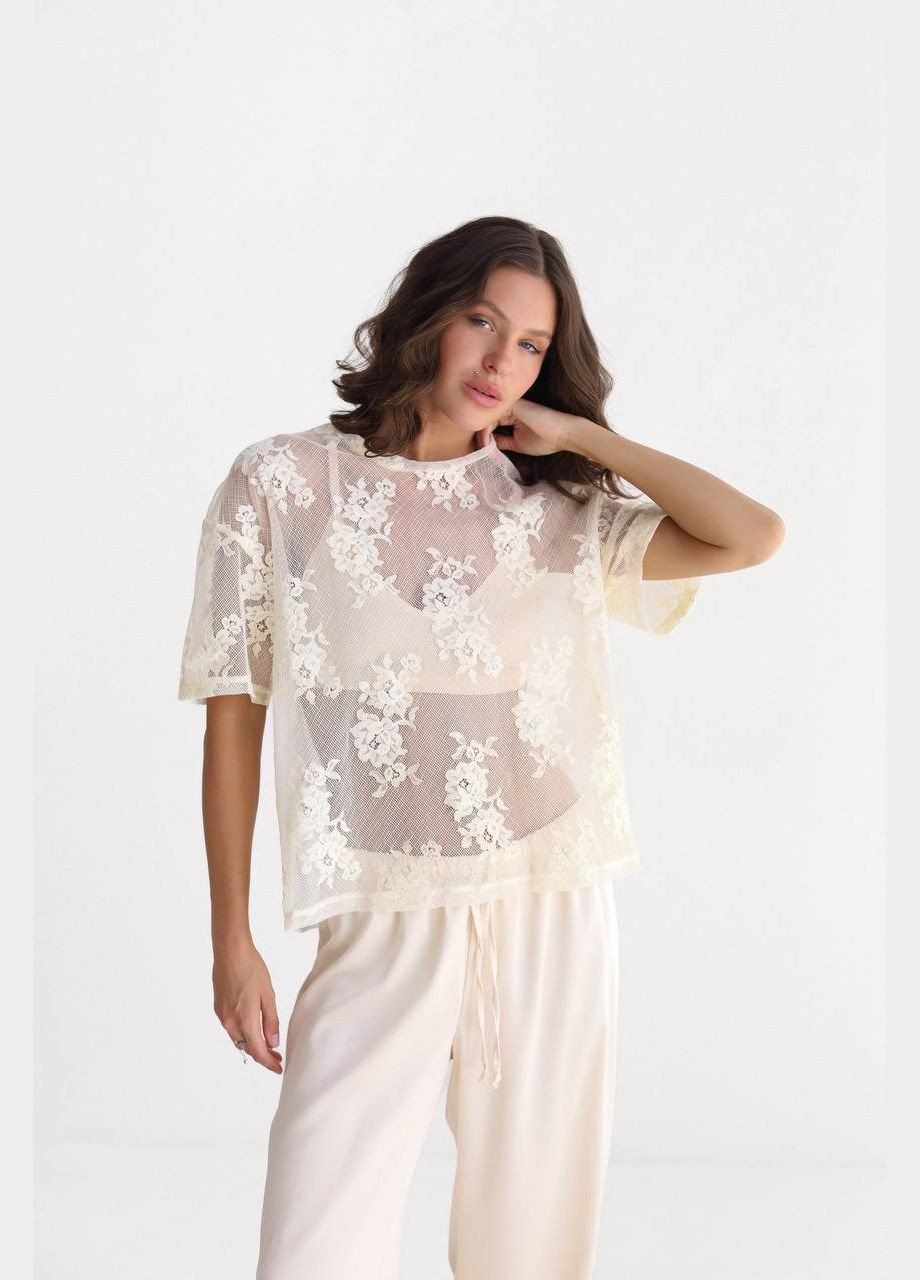 Футболка с кружевом Україна - (340956819)