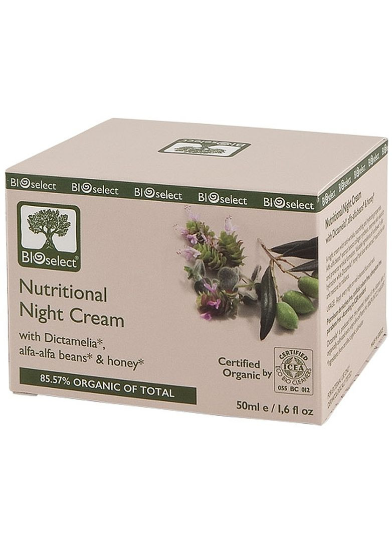 Bioselect Ночной питательный крем от морщин с диктамелией, маслом авокадо и медом Nutritional Night Cream 50ml (2-232225) — Крем, (369796981)