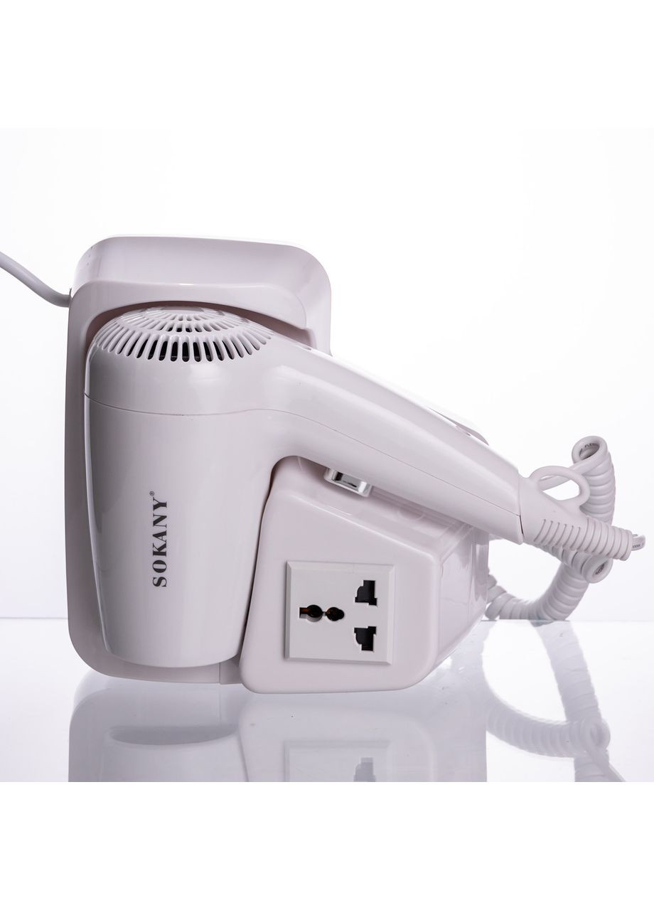 Фен настінний для сушіння волосся побутовий фен для укладання компактний потужний 1200 Вт SK-CF-2217 Sokany (370974618)