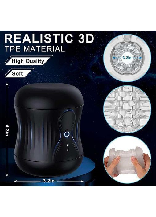 Двусторонний автоматический мастурбатор Jaffen 10 режимов вибрации - Черный No Brand (368893005)