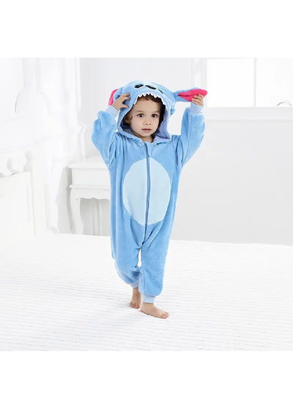 Детская пижама кигуруми с застежкой молнией для детей мальчиков 100 размер рост до 100 см (481559-Prob) Стич Unbranded (363009578)