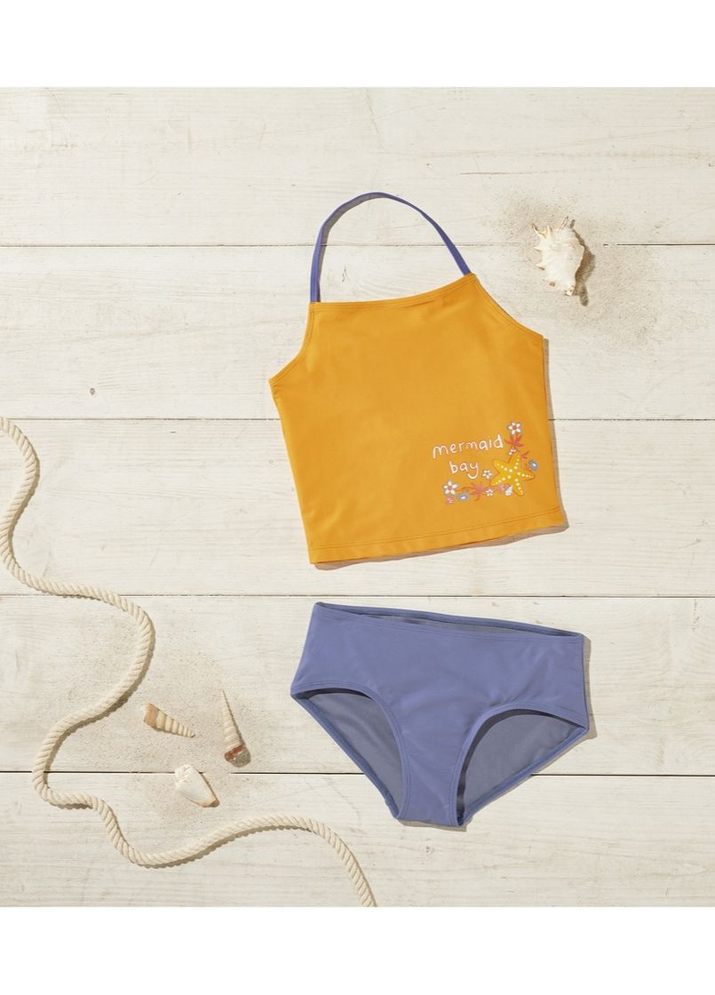 Комбінований літній купальник для дівчинки роздільний Pepperts