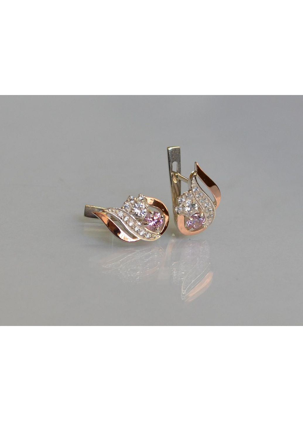 Серебряные серьги с золотыми вставками Silver Style (367112102)