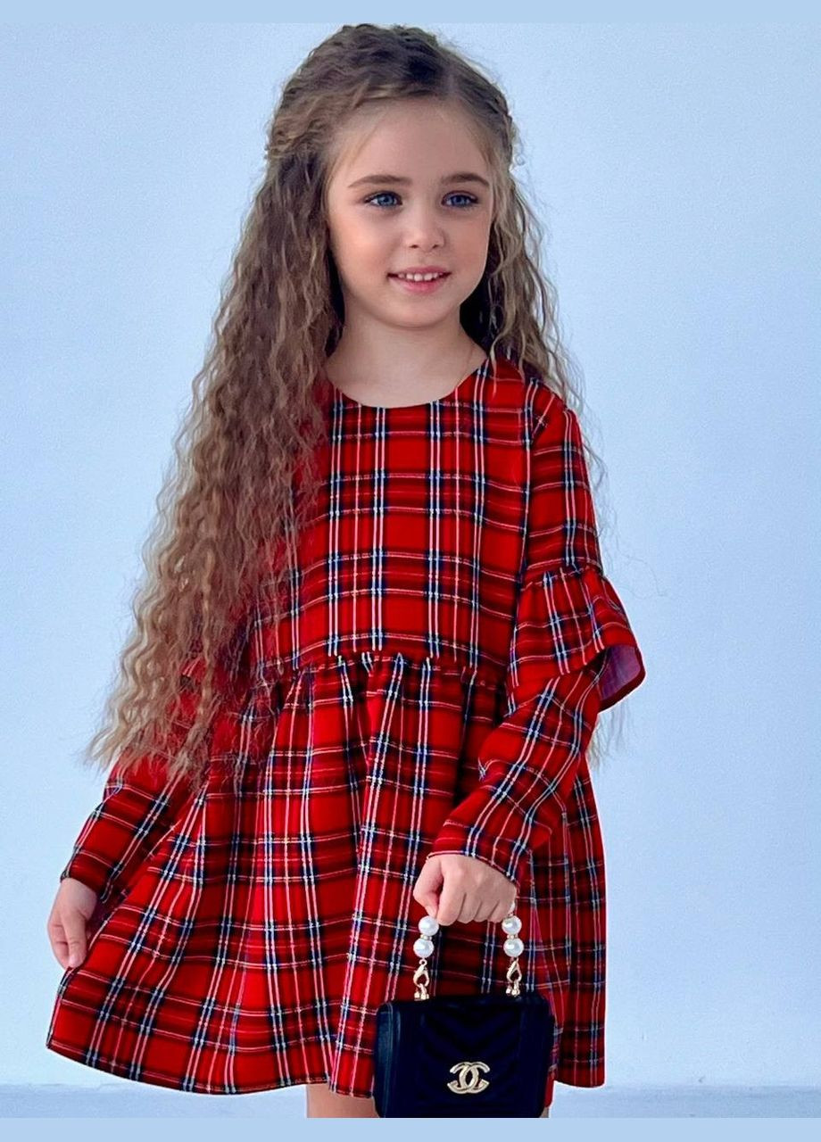 Червона сукня святкова в клітинку дів. червоне тіар 9832811 MiChell (315688026)