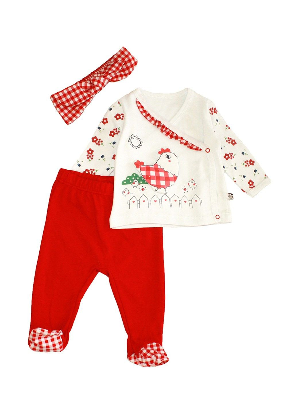 Красный демисезонный комплект (кофта, ползунки, повязка) mymio baby Kids