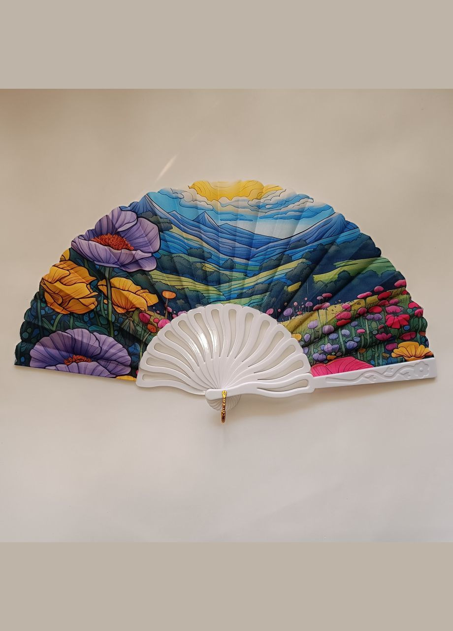 Віяло Арт Пейзаж No4 з горами та яскравими кольорами No Brand (342064896)