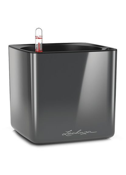 Вазон Cube Glossy 16 антрацит 13521 Lechuza (316628002)