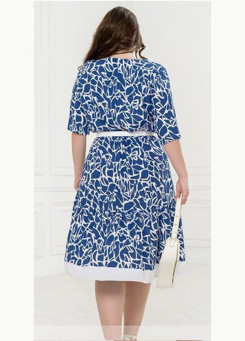 Синее джинсовое платье женское леди совершенство летнее 275 синий, 58 Sofia с рисунком