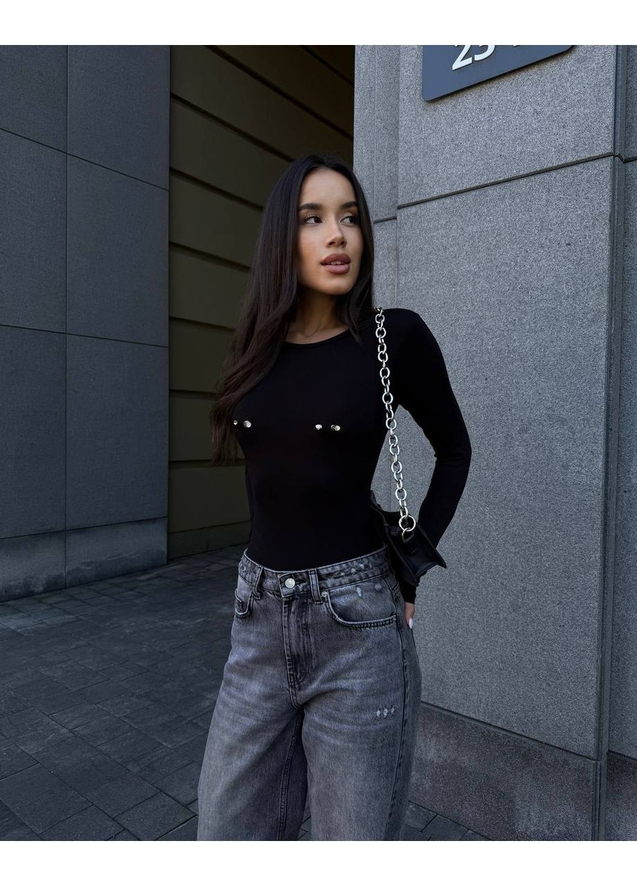 Жіночий боді з довгим рукавом виконаний у сучасному мінімалістичному стилі Україна (358644256)