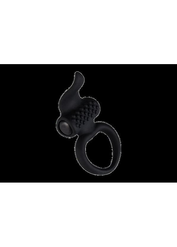 Виброкольцо Lingus Black с язычком и щеточкой для стимуляции жемчужины Adrien Lastic (291439585)